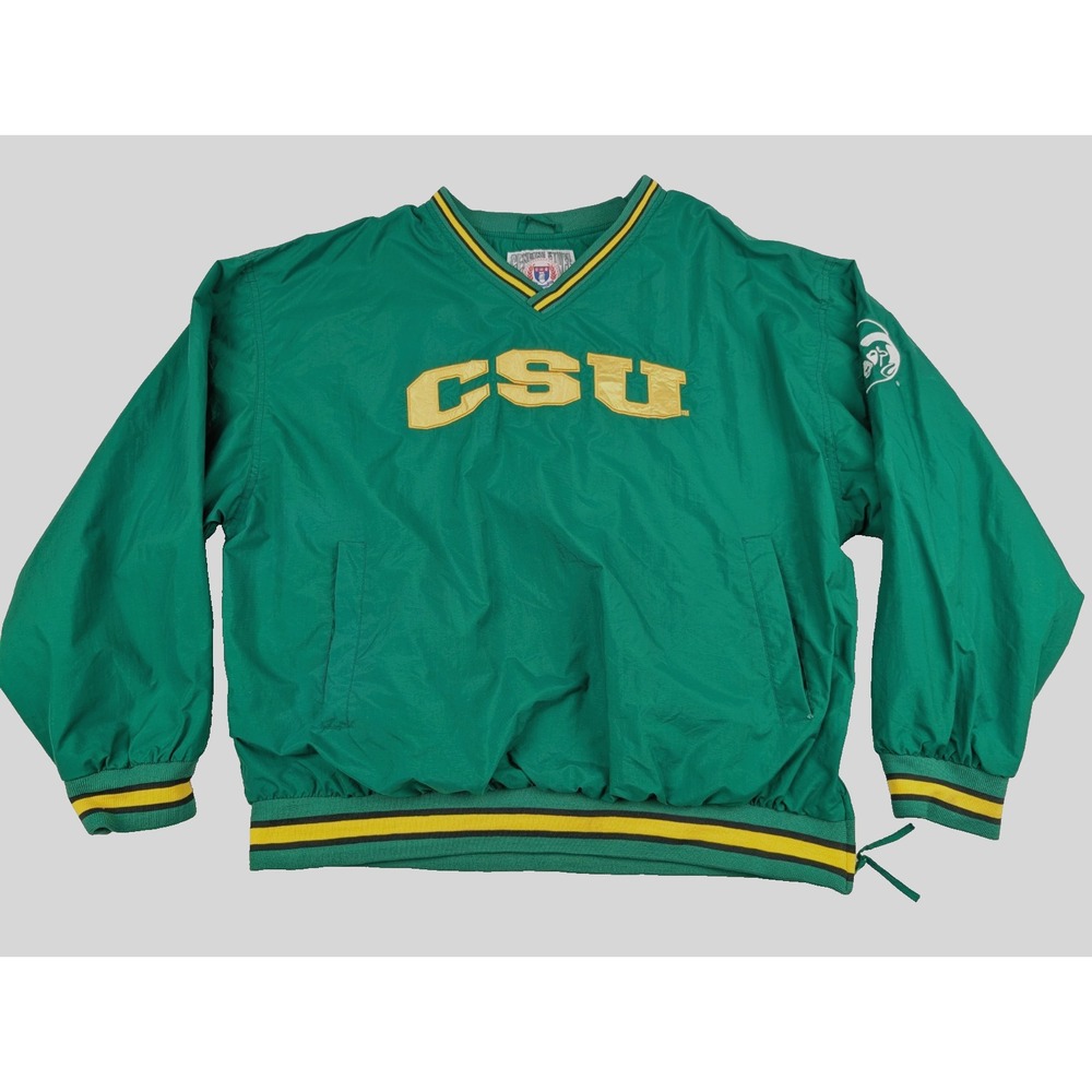 VTG Genuine Stuff Colorado State Rams Pullover Men's XL Windbreaker Lined Green